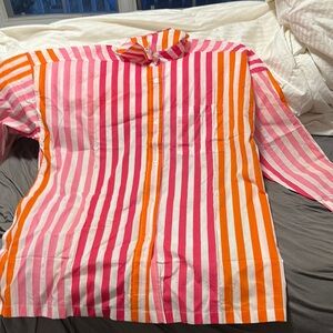 Beach Riot Alexa Striped Beach Coverup Shirt